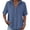 Dark Blue, variant on Women'S Cotton Linen Collared Half Button Tops V Neck Henley Short Sleeve Curved Hem Shirts Loose Fit Solid Color Blouse Breathable Casual Shirt for Daily Wear Summer Going Out Sky Blue M