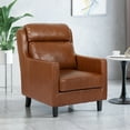thumbnail image 2 of Noble House Adeel Faux Leather Club Chair, Cognac Brown, Dark Brown, 2 of 8
