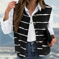thumbnail image 2 of SuTry Women's Casual Plush Vest Fall Winter Lightweight Daily Print Loose Fit Collarless Button Front Fashion Outerwear for Ladies(Black#2,M), 2 of 5