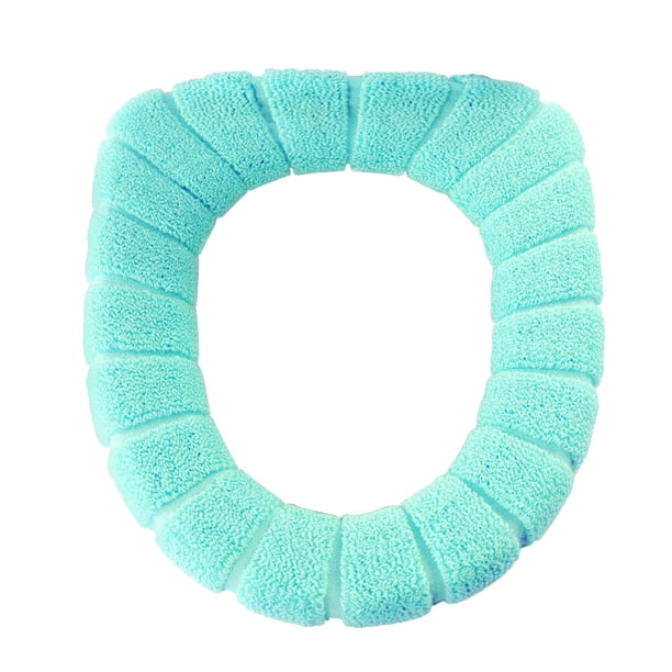 GOOHOCHY Baño Tocador Asiento Closestool Lavable Suave Cojín de felpa cálido (Azul lago)