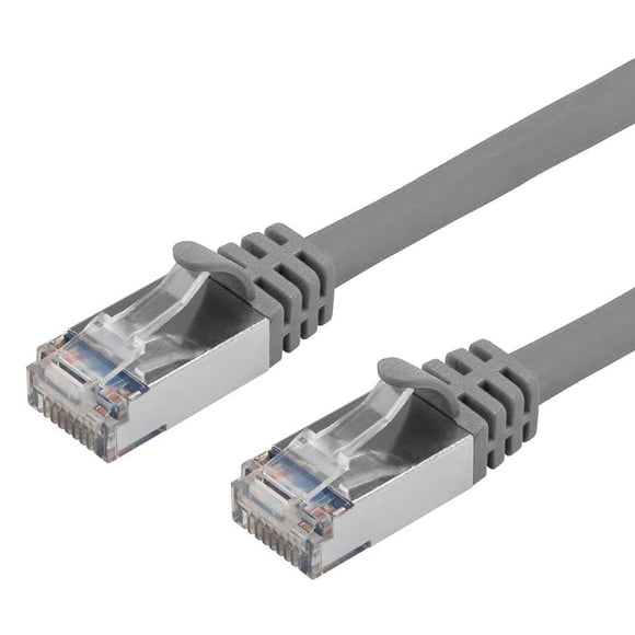 Buhbo Câble Ethernet RJ45 Blindé CAT7 25 Pieds 10Gbps 600 MHz (Lot de 10) Gris