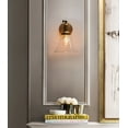 thumbnail image 5 of Permo Industrial Vintage Slope Pole Wall Mount Single Sconce with Funnel Flared Clear Glass Shade Wall Sconce Light Lamp Fixture (Antique), 5 of 5
