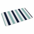 thumbnail image 4 of Turquoise Navy Blue Striped Door Mat Indoor Outdoor, Farmhouse Stripe Art Non Slip Welcome Mat with Rubber Backing, Absorbent Fabric Front Door Mats Entryway Rug for Home Patio Entrance 20"x31.5", 4 of 9