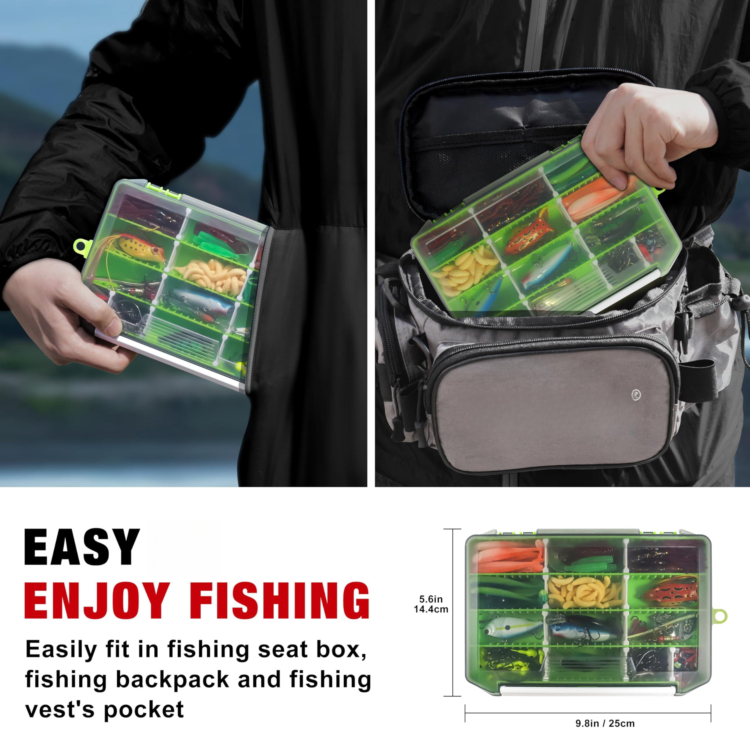 Fishing Lures Accessories Kit With Tackle Box  Hooks Minnow Crankbait Frog Popper Lure Worm Spoon Spinner Bait For Bass Crappie Gear Freshwater Equipment Gifts Men