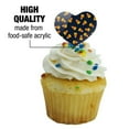 thumbnail image 3 of Sweet Orange Candy Corn Pattern Heart Love Cupcake Picks Toppers Decoration Set of 6, 3 of 6