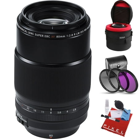 FUJIFILM XF 80mm f/2.8 R LM OIS WR Macro Lens with Heavy Duty Lens Case and Pro Filter (Best Lenses For Fujifilm Xt2)