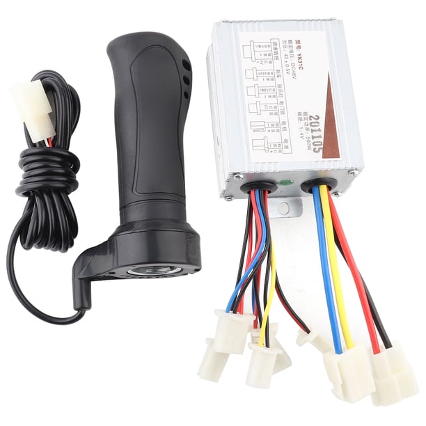 Controlador de velocidad con motor cepillado de 500 W y puño de acelerador para bicicleta eléctrica, scooter y triciclo de 48 V.