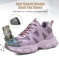 thumbnail image 3 of Steel Toe Shoes for Women Men Wide Non Slip Composite Work Sneakers Indestructible Comfortable Safety Shoes Lightweight Breathable Construction Sneakers Puncture Proof Ergonomic Design Purple, 3 of 6