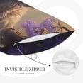 thumbnail image 3 of Lsque Purple Flower Lazy Cat Pattern Pillow Case – Soft & Cozy Throw Pillow Cover, Hypoallergenic Cushion Case for Sleeping Women with Envelope Closure-16"x24", 3 of 6