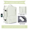 thumbnail image 3 of Mochila de viaje WONHOX Carry On para mujer y hombre, color beige y blanco, 3 of 7