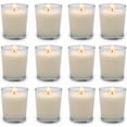 thumbnail image 2 of PYAN-Set of 12 White Votive Candles for Home Décor Weddings Holidays Party and DIY, Unscented Soy Wax Candle Filled in Clear Glass, 2 of 3