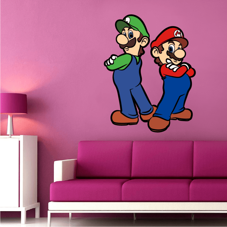 wall stickers Super Mario Luigi removable decor decal kids home large PVC nusery 