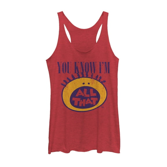 Women's All That You Know  Racerback Tank Top Red Heather Large