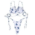 thumbnail image 1 of ITFABS Ladies Split Swimwear Set, Printing Lace Up Backless Bikini Swimsuit, 1 of 4