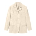 thumbnail image 4 of WAGUTH Women Vintage Faux Suede Blazer Jackets Notched Lapel Single Breasted Loose Casual Suit Coat With Pockets, 4 of 6