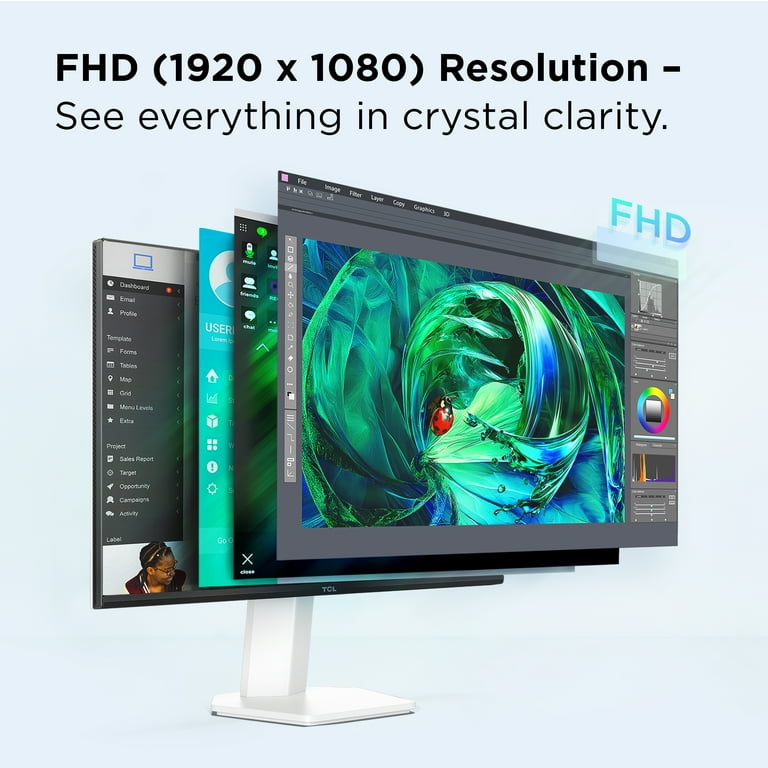 TCL 25 inch QD-Mini-LED 25G64 Monitor, Full HD resolution