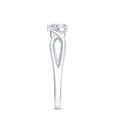 thumbnail image 4 of Rosec Jewels Lab Grown Diamond Heart Promise Ring for Women - Crossover Ring - EF-VS Quality - Ready to Gift for Valentines Day, 14K White Gold, US 9.00, 4 of 9