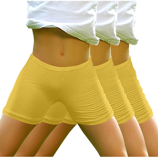 Plebaso Shorts de Cycliste pour Filles en Coton Extensible sous Robe avec Taille Élastique Shorts de Danse pour Enfants Lot de 3