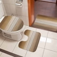 thumbnail image 4 of Brown Beige Bath Mat 3 Piece Bathroom Rug Set, Farmhouse Vintage Gradient Wooden Grain Non Slip Bath Rug Contour Mat and Toilet Lid Cover, Absorbent Shower Mats Soft Bath Rugs and Mats Sets, 4 of 8
