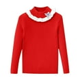 thumbnail image 1 of 2025 Girls Sweaters Kids Long Sleeve Solid Color Turtleneck Pullover Jumper Tops 3-7 Years Red, 1 of 3