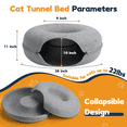 thumbnail image 2 of Cat Tunnel Bed,Peekaboo Cat Cave,Detachable Tunnels for Indoor Cats,Cat Tunnel Toy,Felt Round Cat Bed Suitable for The Rabbits and Small Guinea Pigs(24inch,Light Grey,Cat up to 22 lbs), 2 of 7