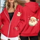 thumbnail image 2 of WILLBEST Sudadera de Mujer con Estampado Navideño, Cremallera, Manga Larga, Bolsillo, Cordón Ajustable y Capucha Informal Mediana, 2 of 8