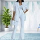 thumbnail image 4 of Blazer De Negocios De 2 Piezas Para Mujer Con Pantalones, Blazer De Cuello De Solapa Con Pantalones De Pierna Ancha Conjunto De Traje De Oficina De Trabajo, 4 of 6