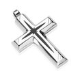 thumbnail image 1 of 316L Stainless Steel With Black PVD Star Centered Cross Pendant, 1 of 1