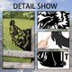 thumbnail image 3 of Decoración artística de jardín de metal con forma de pollo, estacas decorativas de hierro con forma de animal, silueta de cabeza de gallo negra distintiva, decoración para valla exterior, arte de, 3 of 8