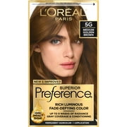 L'Oreal Paris Superior Preference Permanent Hair Color, Fade-Defying, Medium Golden Brown, 1 Kit