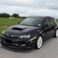 thumbnail image 2 of Ikon Motorsports Front Upper Grille Compatible with 2008-2010 Subaru Impreza WRX Hatchback 4DR Only OE Style Matte Black W/ Silver ABS Plastic Replacement Front Bumper Hood Grill 1PC, 2 of 8