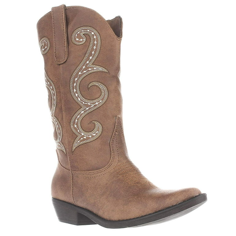 Dawnn Women Pointed Toe Synthetic Brown Western Boot Walmart
