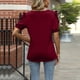 thumbnail image 5 of Camiseta informal para mujer manga farol cuello en V moda ligera combina con todo (rojo vino S) FLhrweasw Para estrenar, 5 of 7