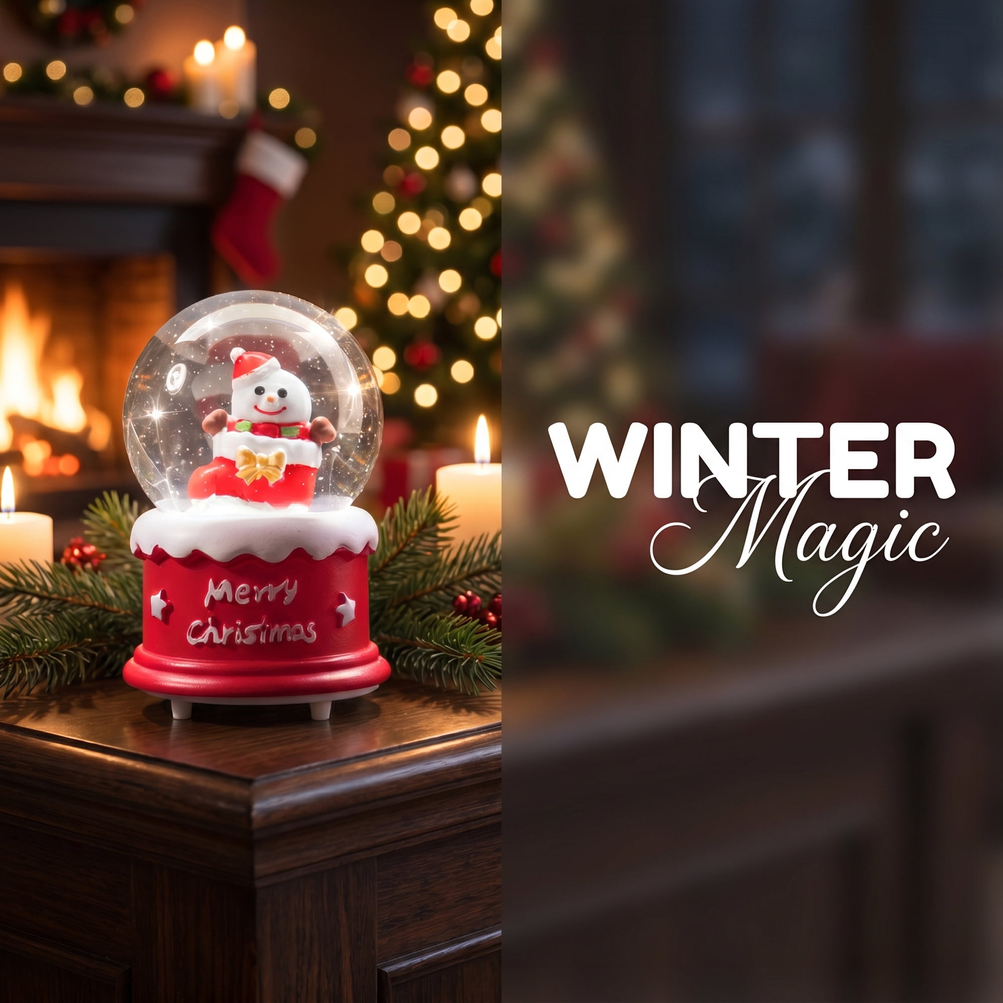 Unique Bargains Light Up Crystal Ball LED Glitter Snow Globe Red K 1.8" x 1.8" x 2.7"