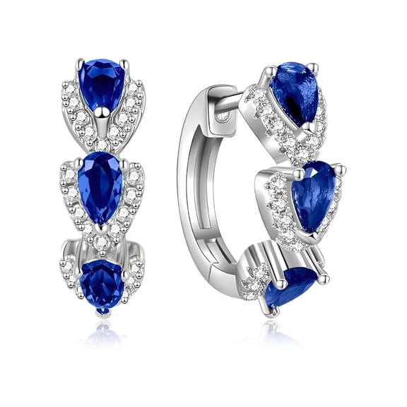 DESIGNICE 2026 New Clip on Hoop Earrings Featuring Vintage Magazine Style and Blue Zircon Vintage Earrings for Parties,Casual,Evening,Formal,Festival