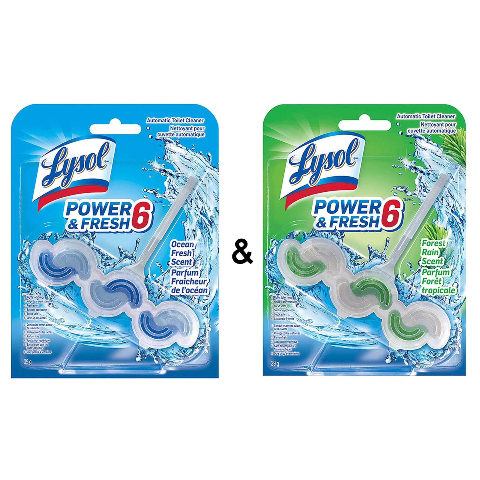 Lysol Power And Fresh 6 Automatic Toilet Bowl Cleaner Ocean Fresh 1 Count And Lysol Power And Fresh