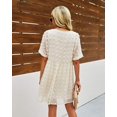 thumbnail image 4 of Vestido corto holgado de verano con mangas cortas y escote en V sexy para mujer, vestido informal con lunares suizos, vestido de talla grande, 4 of 5