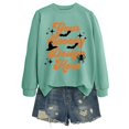 thumbnail image 3 of Timeless Comfort Women's Hoodless Sweatshirt for Autumn and Winter with Bat Leisure and Halloween Ready Light Green2 XL, 3 of 3