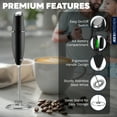 thumbnail image 4 of JEEXI Pro Milk Frother Handheld With Stand - Powerful Coffee Frother Electric Handheld Mixer & Foam Maker - Battery Operated Frother For Coffee, Lattes, Matcha & More, 4 of 8