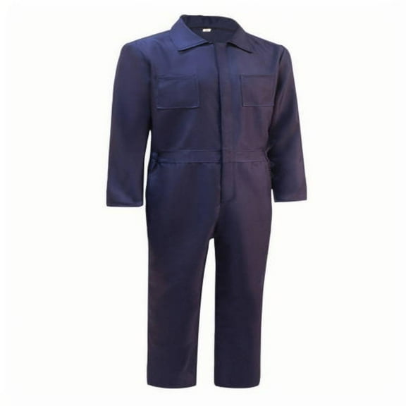 RYDCOT Mens Lapel Workwear Coveralls Work Mechanic Jumpsuits Long Sleeve Coverall Work Wear Multi Pockets Navy