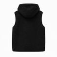 thumbnail image 4 of TARIENDY Womens Fleece Vest with Pocket Hooded Sleeveless Button Down Jackets Fuzzy Warm Casual Coat Vests Lightweight Fall Winter Outerwear Black S, 4 of 5