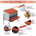 thumbnail image 3 of EDTara Metal Chicken Nesting Box Provides Sturdy Galvanized Steel Build and a Convenient Removable Roll-Out Tray, Ensuring Easy Egg Gathering and Cleaning for Backyard or Farm Poultry Setups, 3 of 8