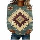 thumbnail image 2 of TaTaai Ladies Retro Western Print Round Neck Long Sleeve Sweatshirt Fashion Casual Regular Shoulder Loose Top Soft for Daily Party Work Vacation Gift, 2 of 4