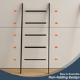 thumbnail image 4 of 5-Tier Blanket Ladder Wooden, Non-Folding 4.8FT(57.5'') Blanket Quilt Holder Rack, Easy Assembly, Rustic Farmhouse Decorative Ladder Shelf for The Living Room Bedroom Home Decor, Black, 4 of 17