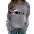 thumbnail image 2 of Raglan Sleeve Sweatshirts Tops for Women 2025 Merry Letter Print Christmas Shirts Long Sleeve Crewneck Pullover (S, Gray 02), 2 of 4