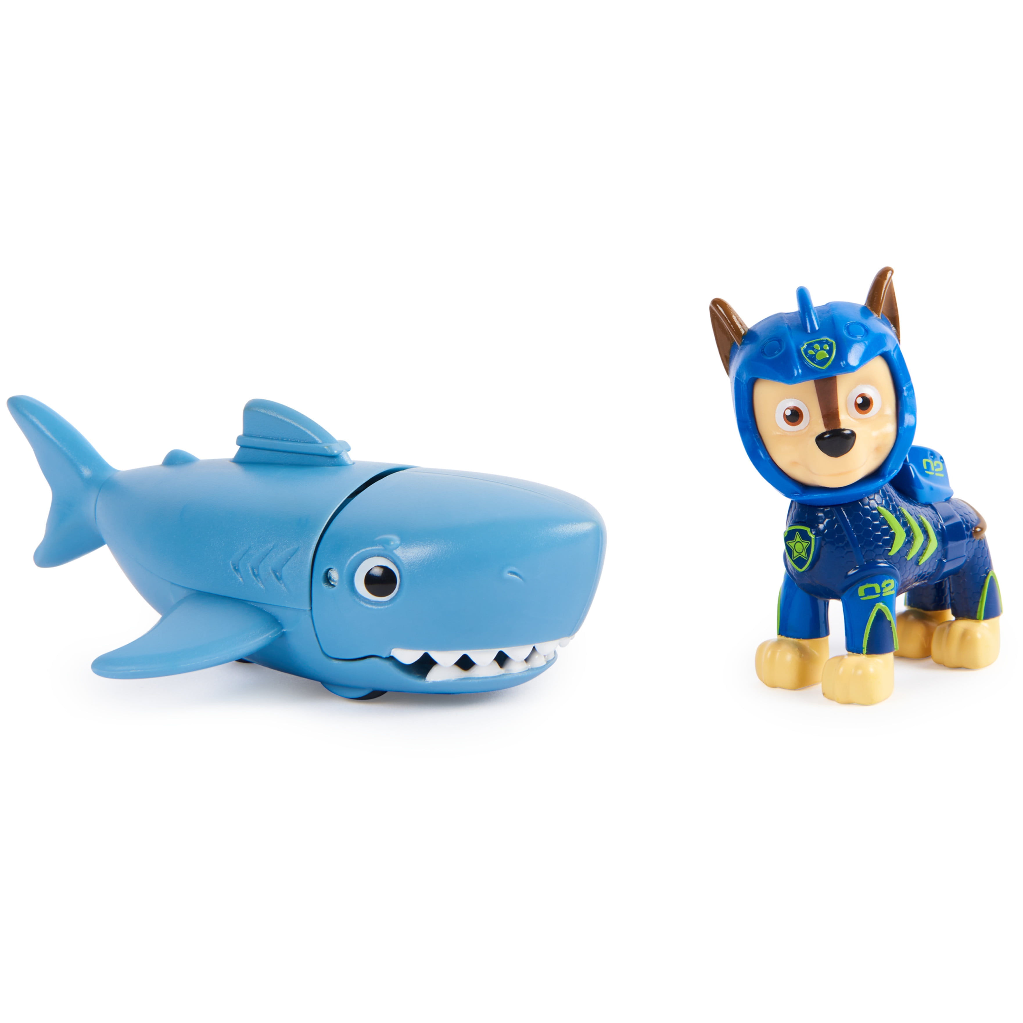 PAW Patrol, Aqua Pups Chase and Shark Action Figures for Kids Ages 3 and up