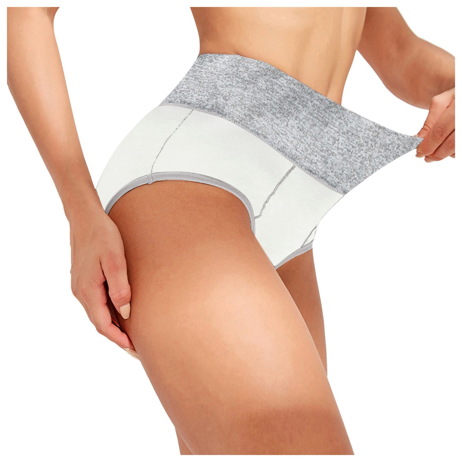 Cotton High Waist Panties Tummy Control Underwear Ladies Briefs Shapewear  Double Layer Half Body Shaper Underwear