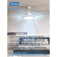 thumbnail image 2 of Ventilador de techo Passky de 132 cm con luz y control remoto 110 V, color plata, 2 of 7