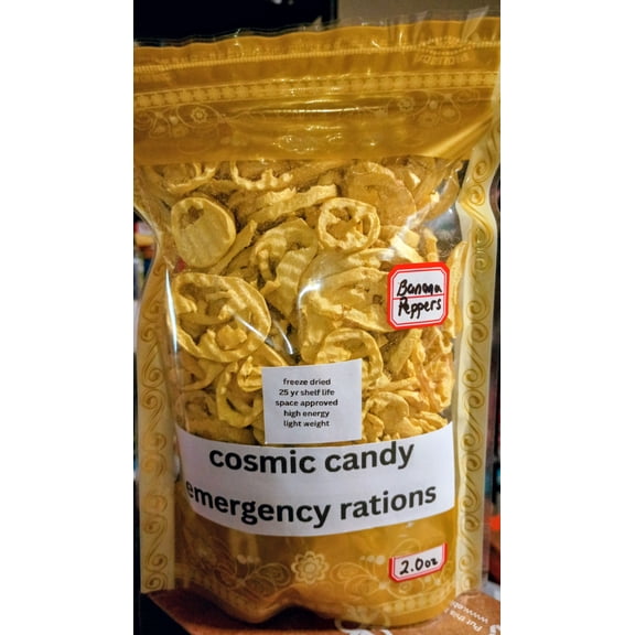 Cosmic Candy Emergency Ration Freeze-Dried Banana Peppers, 2 oz Bag