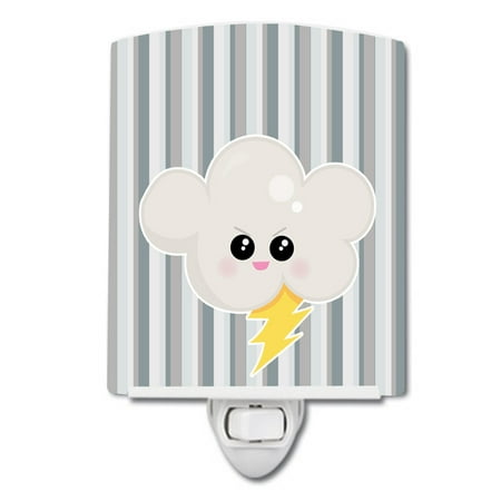 

Caroline s Treasures BB7148CNL Weather Thuderstorm Face Ceramic Night Light 6x4x3 multicolor
